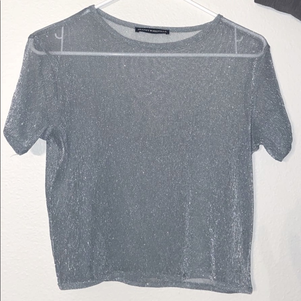 Brandy Melville sheer sparkle crop top